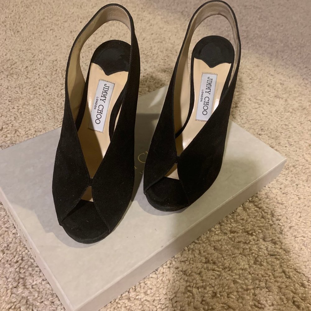 Jimmy Choo suede slingbacks, size 38 (US 7.5)